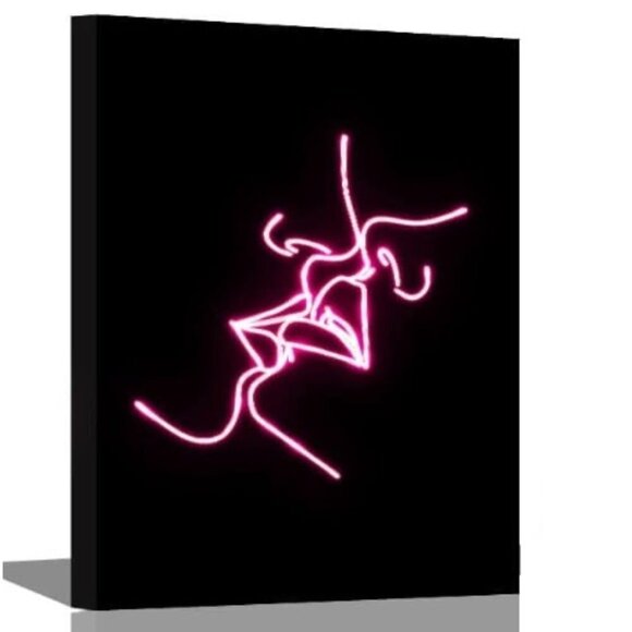 Always Kiss Me Goodnight Canvas Sign, Pinky Promise Neon, 3 Pieces - Picture 3 of 4